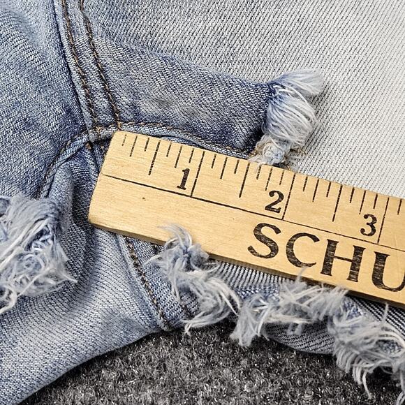 Victorias Secret PINK Jean Shorts Size 0 Cutoff Denim Jorts Frayed Faded Logo - Picture 7 of 7